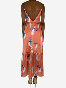 Borgo De Nor Pink sleeveless printed midi dress - size UK 6