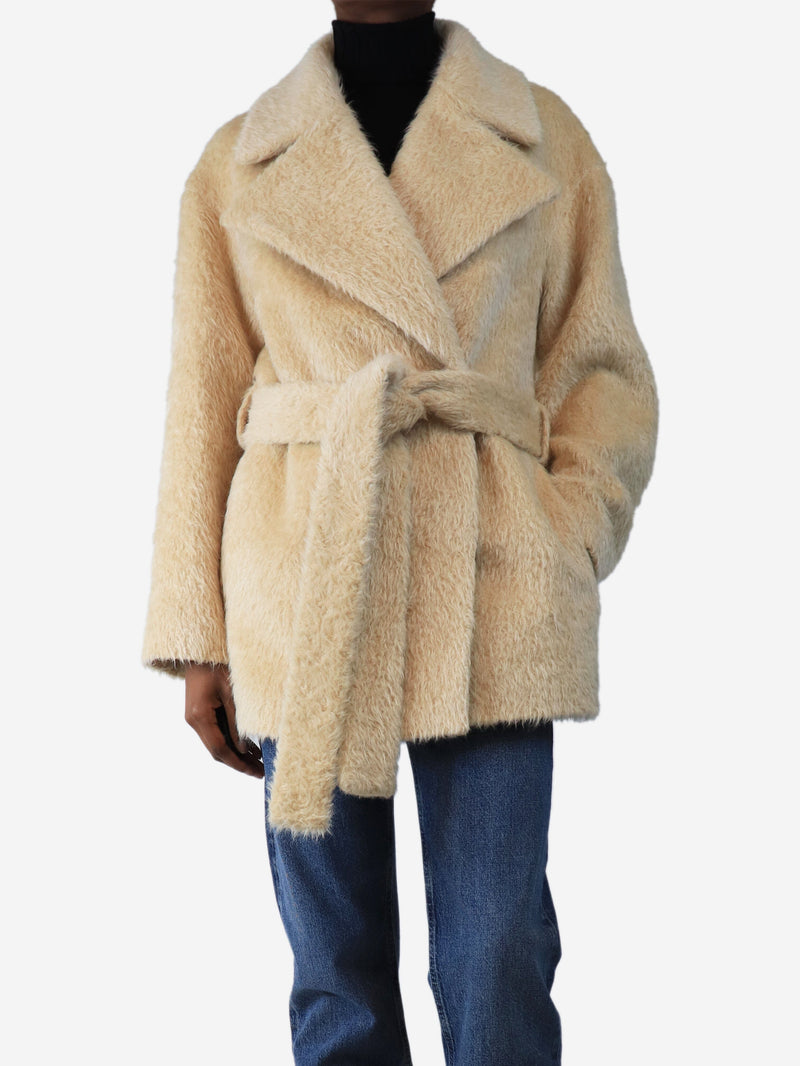 Cream Marin alpaca coat - size UK 8 Coats & Jackets Joseph 