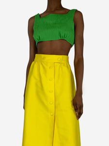 Emilia Wickstead Green sleeveless cropped top - size UK 6