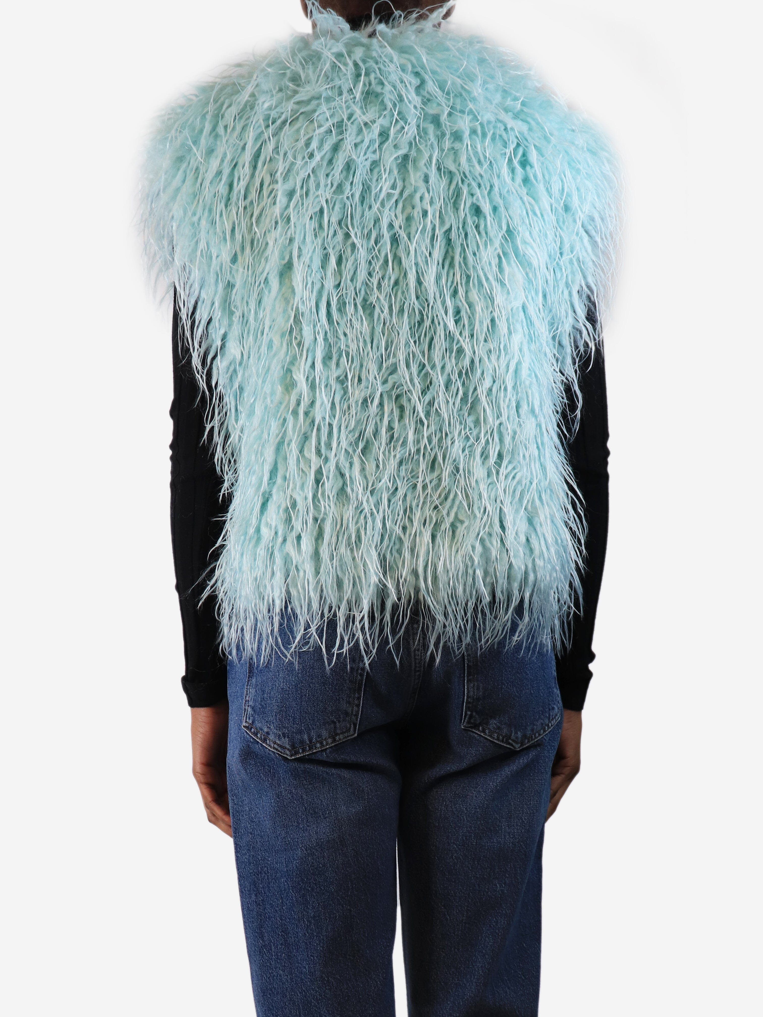 Aqua blue faux-fur vest - size UK 6 Coats & Jackets Forte Forte 
