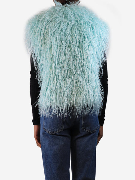 Aqua blue faux-fur vest - size UK 6 alternate image