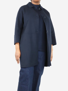 S Max Mara Navy blue wool coat - size UK 16