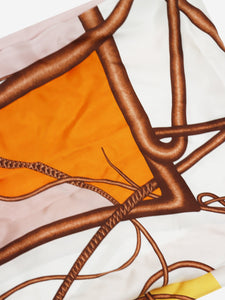 Hermes Orange rope print scarf