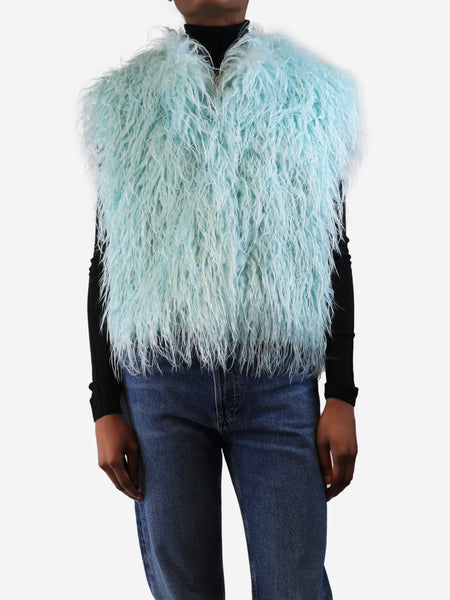 Aqua blue faux-fur vest - size UK 6 product image
