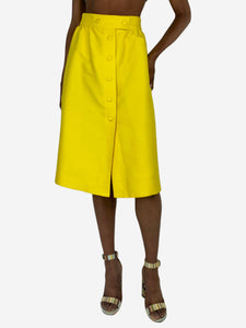 Courreges Yellow buttoned midi skirt - size UK 6