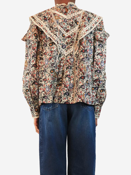 Multicolour floral reign blouse - size UK 8 alternate image