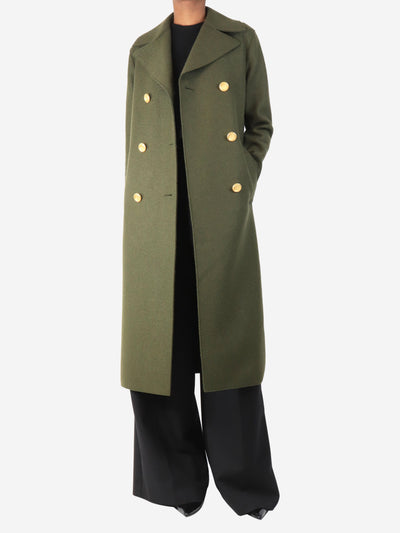 Khaki double-breasted wool coat - size UK 6 Coats & Jackets Harris Wharf London 