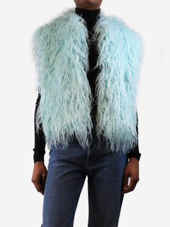 Aqua blue faux-fur vest - size UK 6 Coats & Jackets Forte Forte 