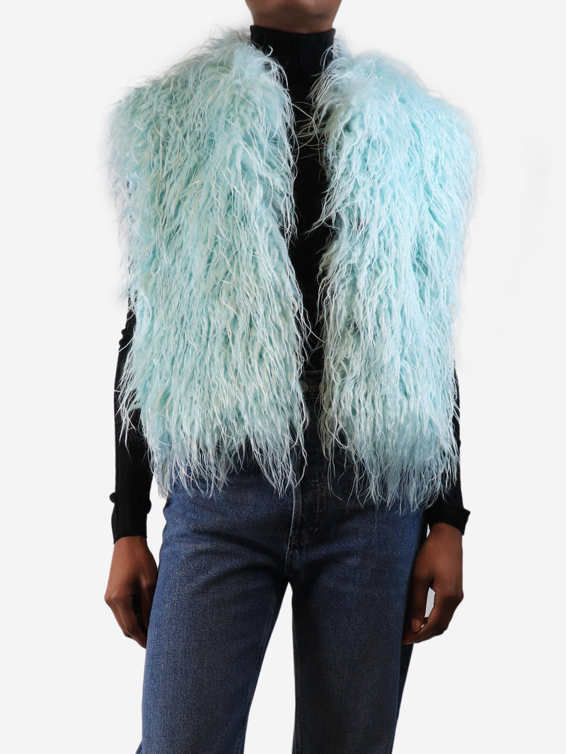 Aqua blue faux-fur vest - size UK 6 Coats & Jackets Forte Forte 