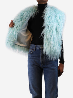 Aqua blue faux-fur vest - size UK 6 Coats & Jackets Forte Forte 