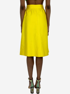 Courreges Yellow buttoned midi skirt - size UK 6