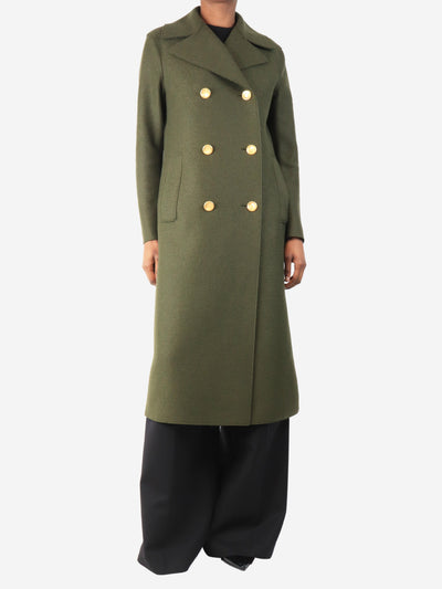 Khaki double-breasted wool coat - size UK 6 Coats & Jackets Harris Wharf London 