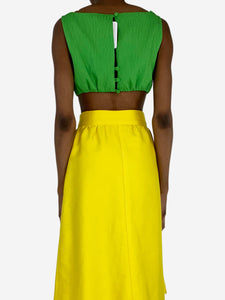 Emilia Wickstead Green sleeveless cropped top - size UK 6