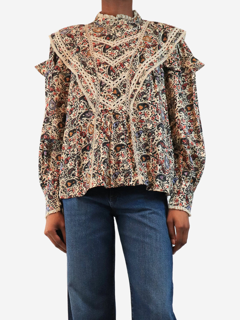 Multicolour floral reign blouse - size UK 8 Tops Isabel Marant Etoile 