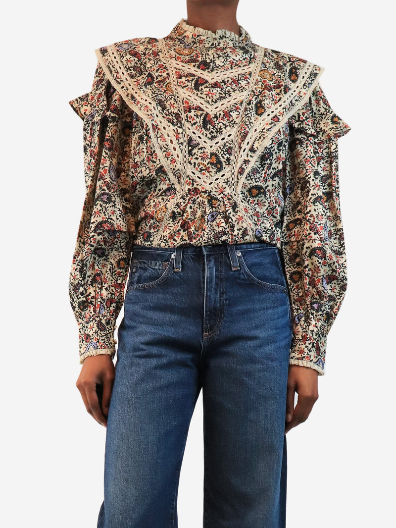 Multicolour floral reign blouse - size UK 8 Tops Isabel Marant Etoile 
