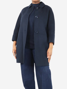 S Max Mara Navy blue wool coat - size UK 16