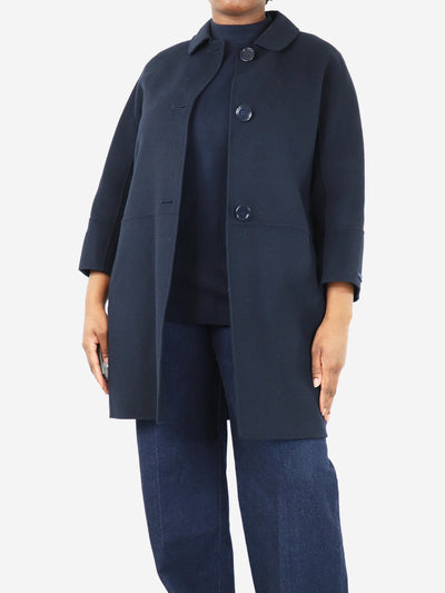 Navy blue wool coat - size UK 16 Coats & Jackets S Max Mara 