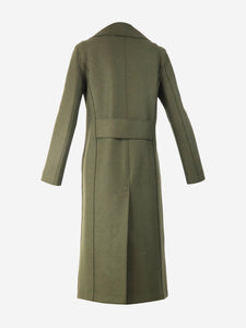 Harris Wharf London Khaki double-breasted wool coat - size UK 6