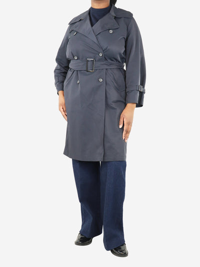 Navy blue belted trenchcoat - size UK 12 Coats & Jackets Max Mara 