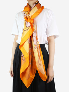 Hermes Orange rope print scarf