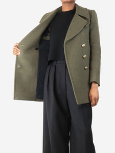 Balmain Khaki double-breasted peacoat - size UK 6