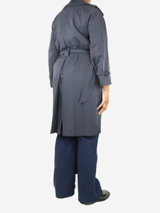 Max Mara Navy blue belted trenchcoat - size UK 12