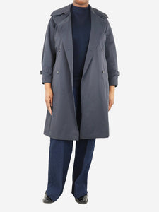 Max Mara Navy blue belted trenchcoat - size UK 12