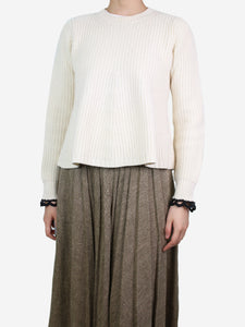 3.1 Phillip Lim Cream ribbed wool-blend jumper - size S