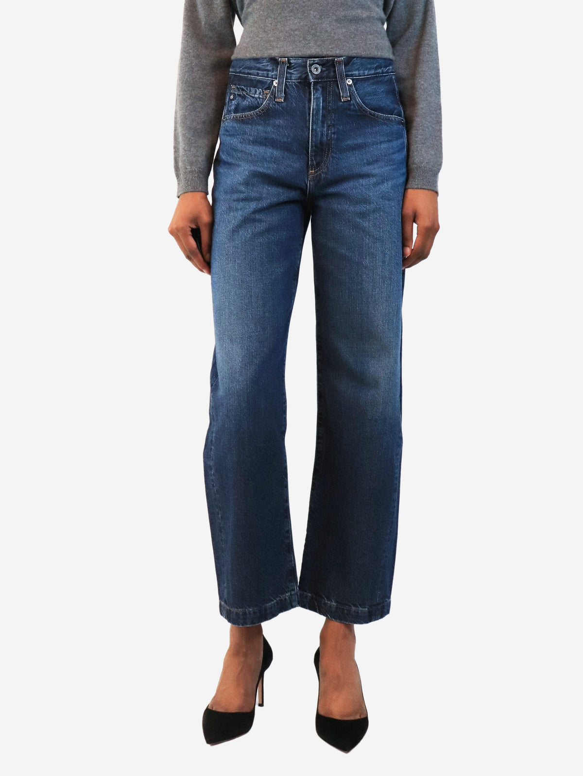 Blue Hattie high-rise barrel jeans - size UK 4 Denim AG 