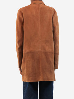 Brown suede button-down coat - size UK 8 Coats & Jackets Dagmar 