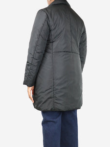 Jil Sander Black double-breasted padded coat - size UK 14