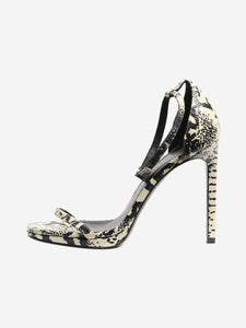 Saint Laurent Neutral and black snakeskin sandal heels - size EU 35.5