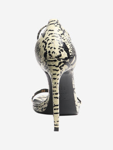 Saint Laurent Neutral and black snakeskin sandal heels - size EU 35.5