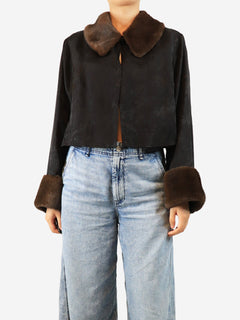 Black jacquard coat - size XL