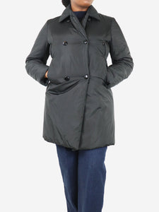 Jil Sander Black double-breasted padded coat - size UK 14