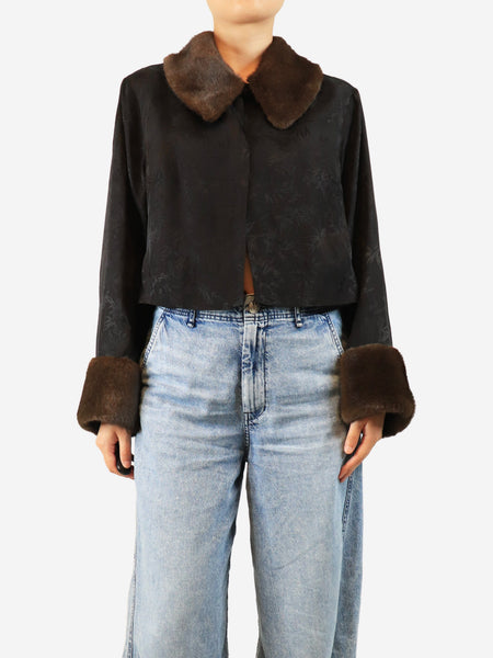 Black jacquard coat - size XL product image