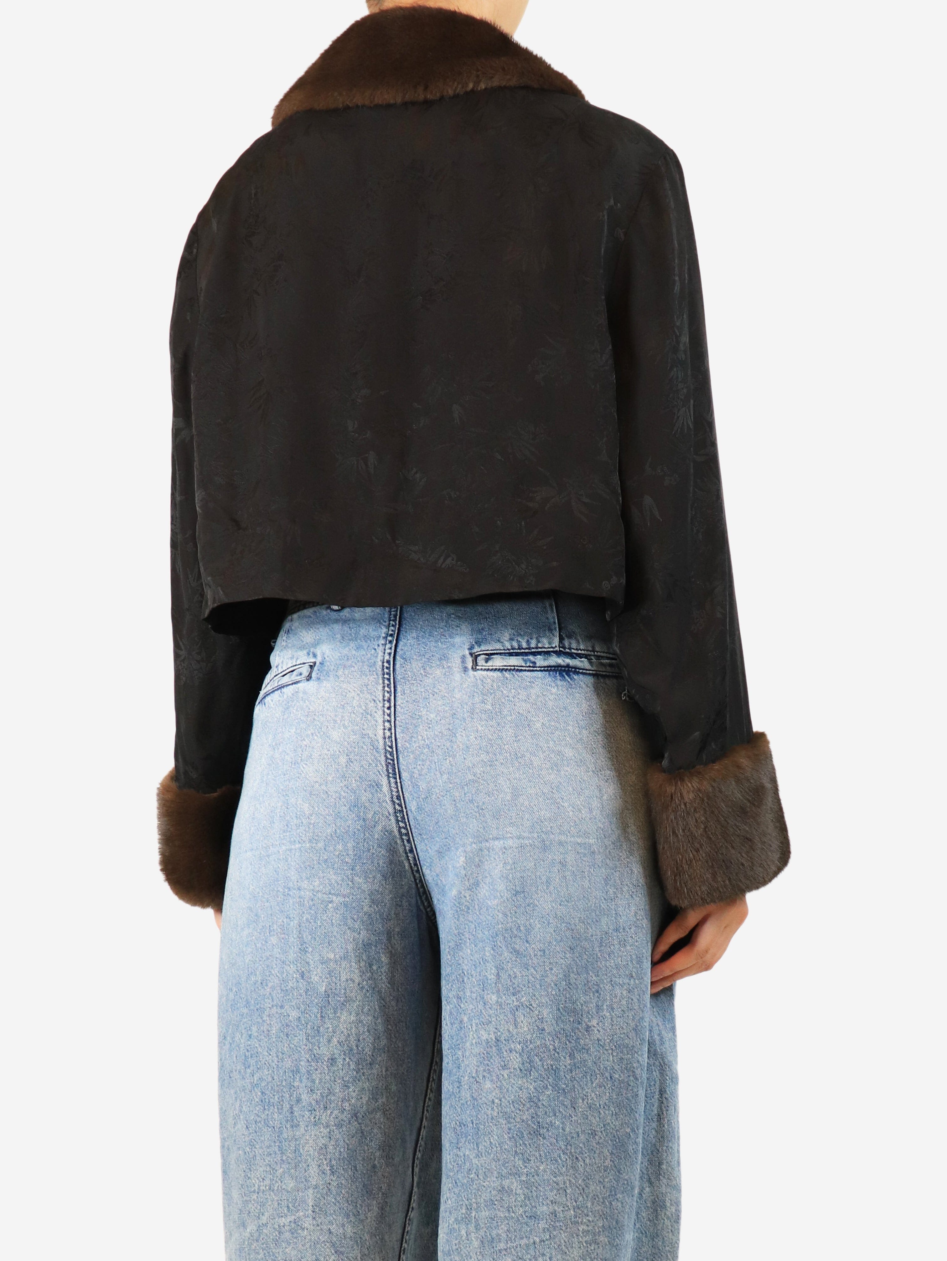 Black jacquard coat - size XL
