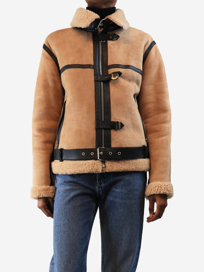 Brown suede shearling jacket - size UK 4 Coats & Jackets Victoria Beckham 