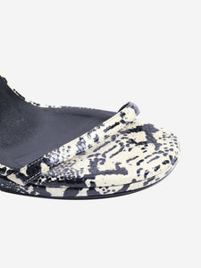 Saint Laurent Neutral and black snakeskin sandal heels - size EU 35.5