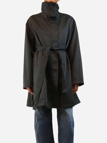 Navy tech funnel neck parka jacket - size UK 6 product image