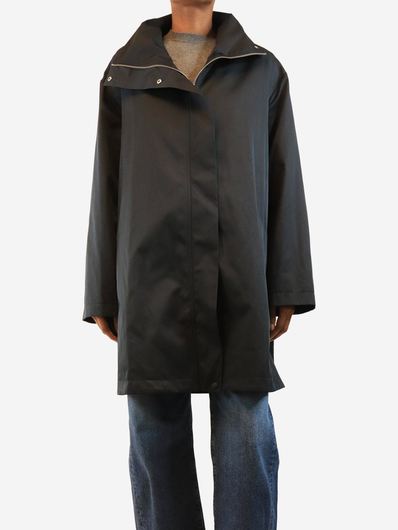 Navy tech funnel neck parka jacket - size UK 6 Coats & Jackets Scanlan Theodore 