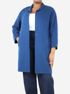 S Max Mara Blue unlined wool coat - size UK 14