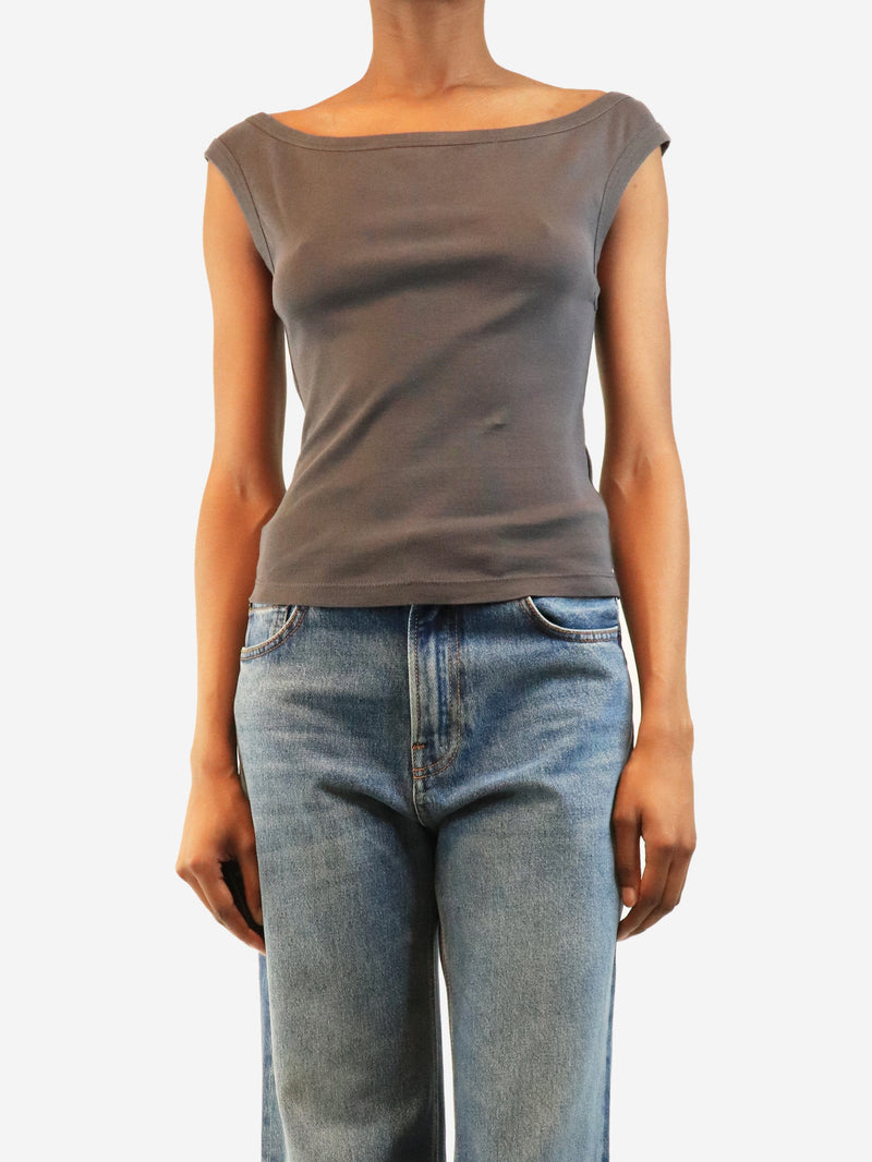 Grey organic cotton Ballerina top - size S Tops St Agni 