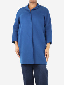 S Max Mara Blue unlined wool coat - size UK 14