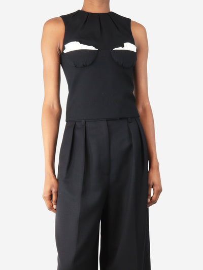 Black sleeveless bustier top - size UK 4 Tops Shushu Tong 