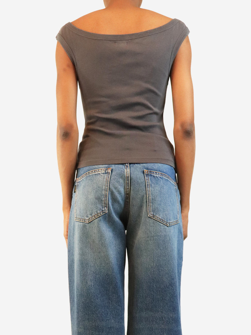 Grey organic cotton Ballerina top - size S Tops St Agni 