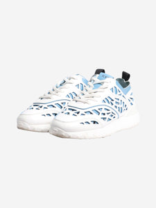 Tod's Blue and white laser cut trainers -size EU 38