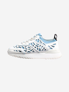 Tod's Blue and white laser cut trainers -size EU 38