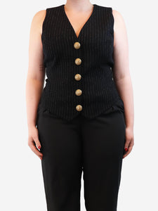 Balmain Black pinstripe waistcoat - size UK 16
