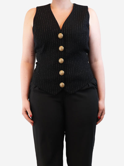 Black pinstripe waistcoat - size UK 16 Tops Balmain 